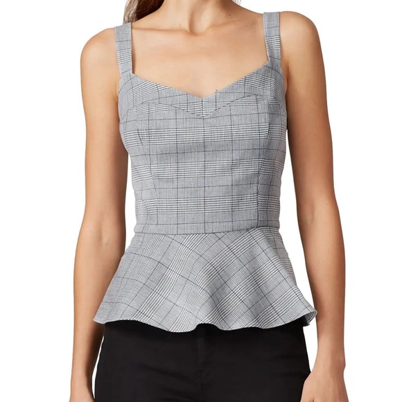 Waverly Grey Tops - Waverly Grey Kelci Checkered Peplum Top Small
